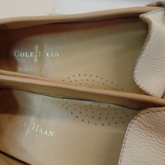 Cole Haan Air White & Tan Leather Slip on Driving Loafers Shoes Sz 9 #D39386 - Picture 9 of 16